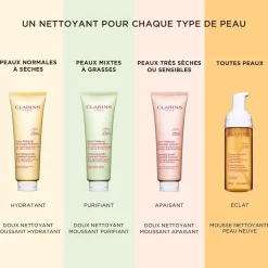 Clarins Nettoyant|- Doux Nettoyant Moussant Hydratant - Peaux normales à sèches 125 ml