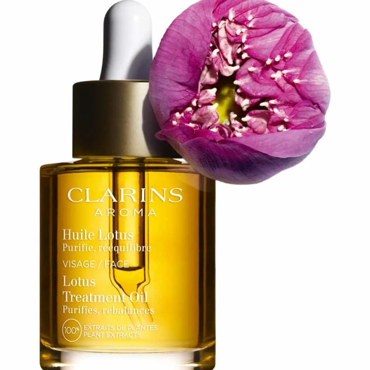 Clarins Hydratant Visage|Huile Visage|- Huile Lotus - Peaux Mixtes à Tendance Grasse 30 ml