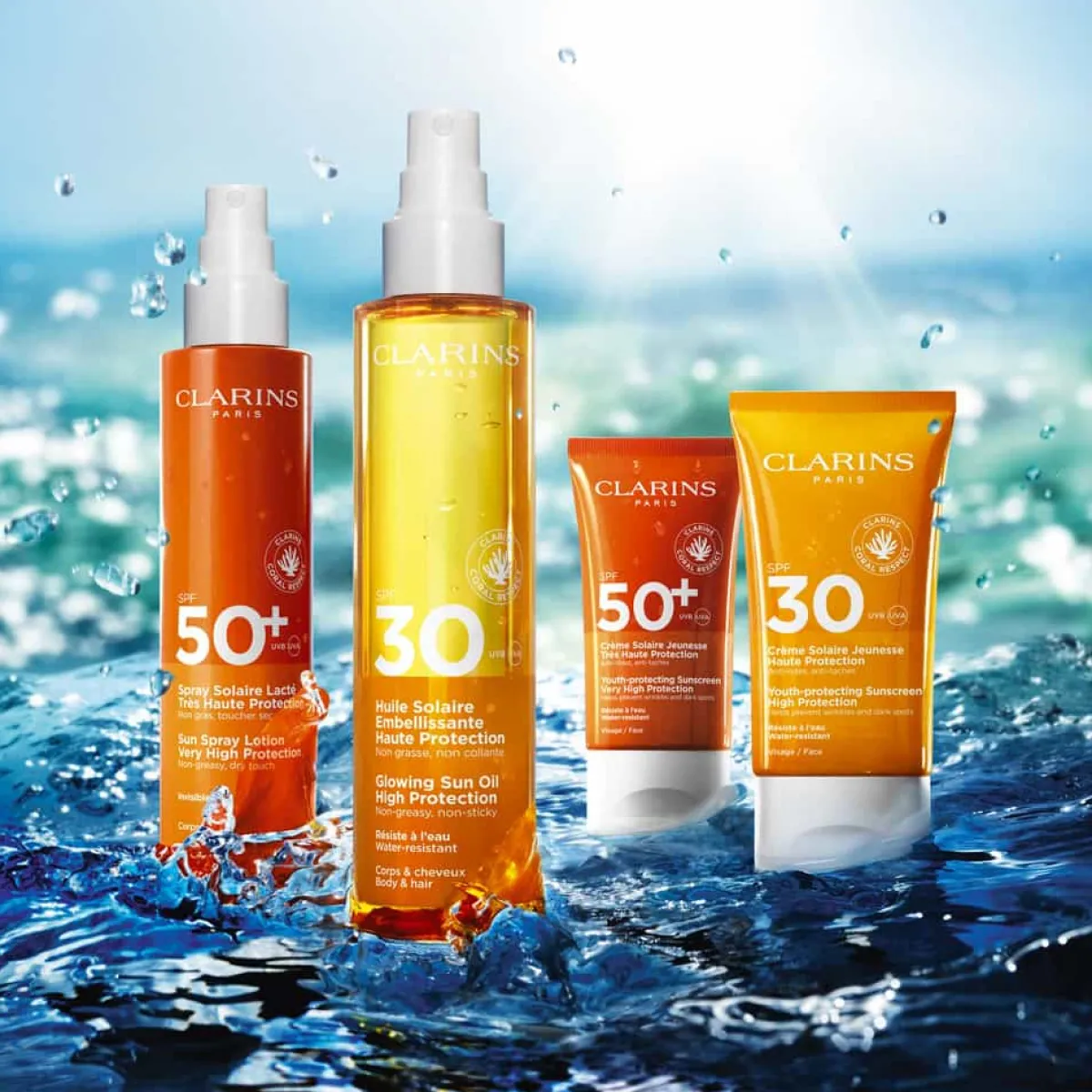 Clarins Huile Solaire|Huile Bronzante|- Huile Solaire Embellissante Haute Protection Corps SPF30 150ml