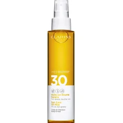 Clarins Huile Solaire|Protection Solaire|- Huile-en-Brume Solaire Corps et Cheveux - UVA/UVB30 150 ml