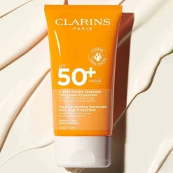 Clarins Crème Solaire Corps|Protection Solaire|- SUNCARE Crème Solaire Jeunesse Très Haute Protection SPF 50+ Protection solaire Corps UVA/UVB 50+ 150 ml