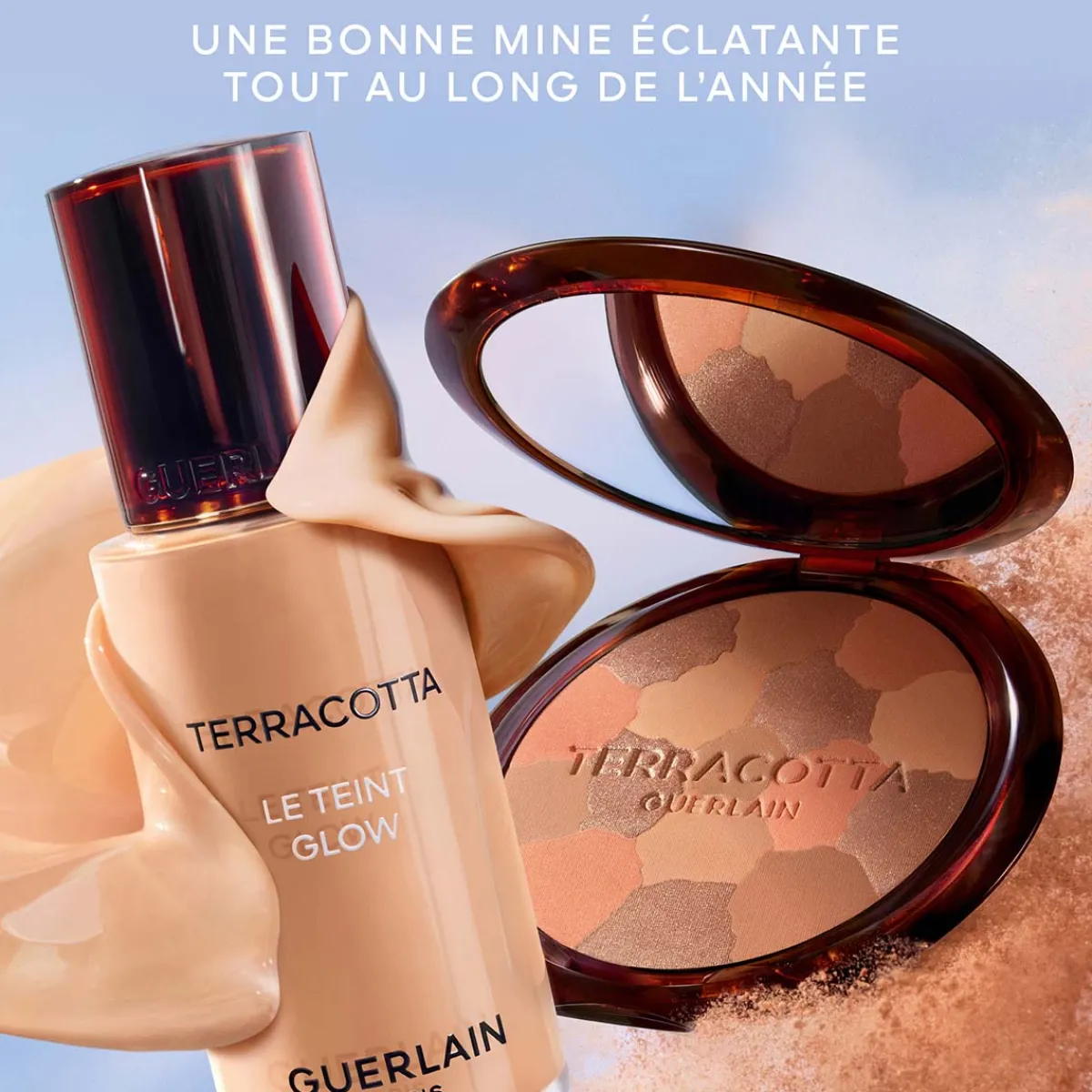 Guerlain Poudre Soleil|- Terracotta Flower Blossom - La Poudre Éclat Bonne Mine Naturelle Édition Limitée 96% d’ingrédients d’origine naturelle
