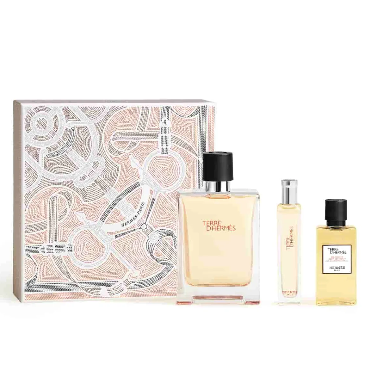 Hermès Pour Lui|Coffrets Homme|- Coffret Terre d' EDT 100ml + Nomade 15ml + Gel Douche 40ml