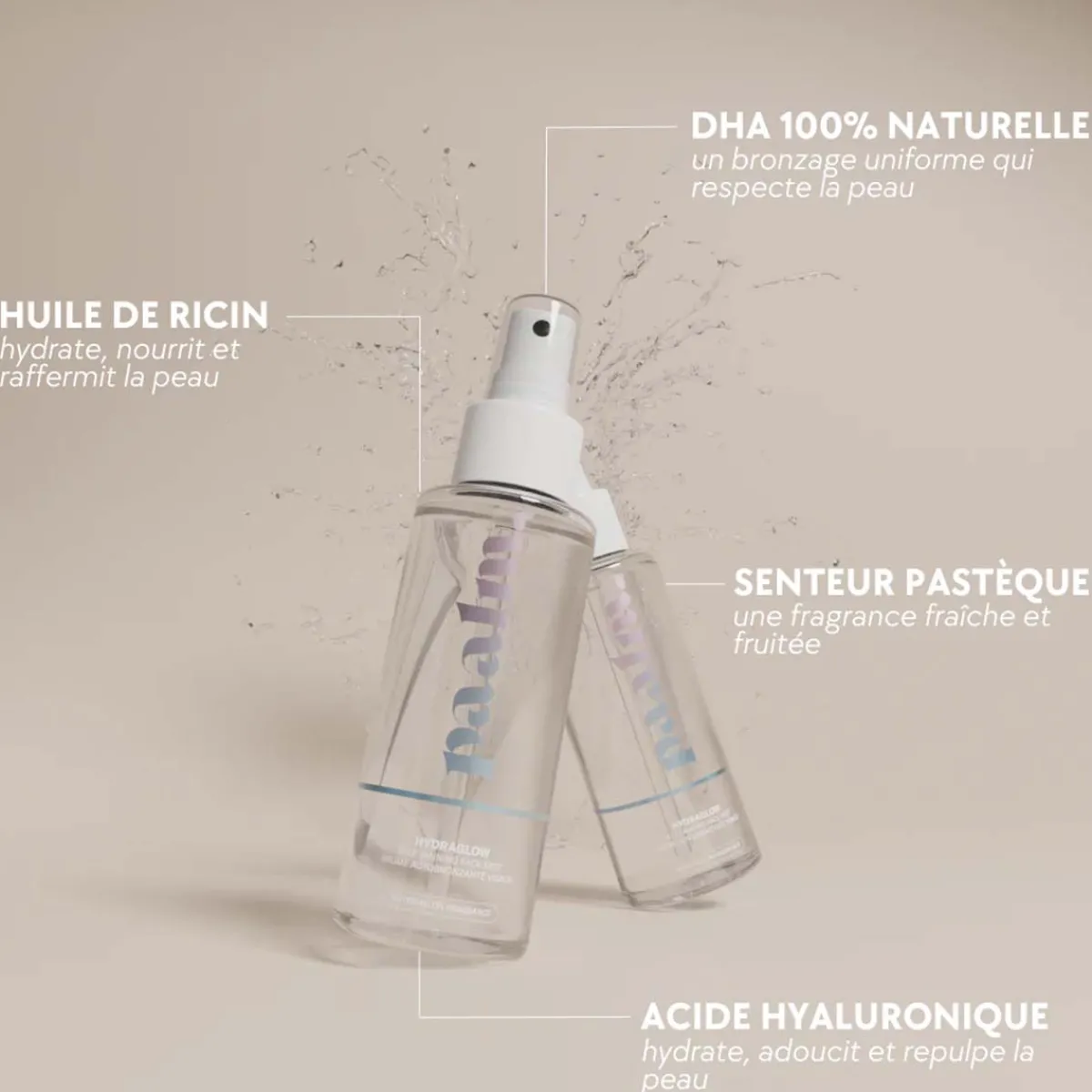 Paalm Cosmetics Autobronzant|- Hydraglow - Brume Autobronzante - 100 ml