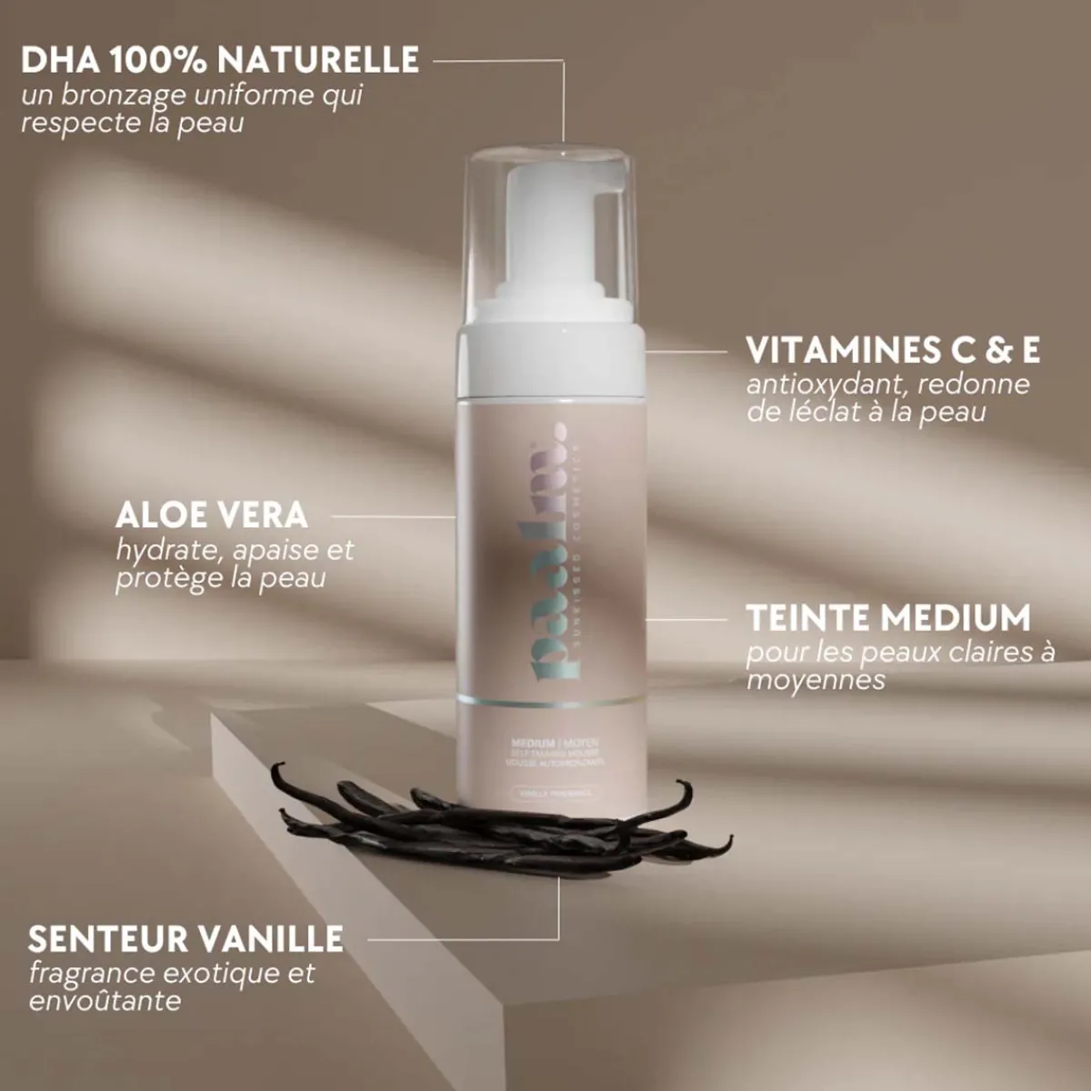 Paalm Cosmetics Autobronzant|- Mousse Autobronzante Médium - 150 ml