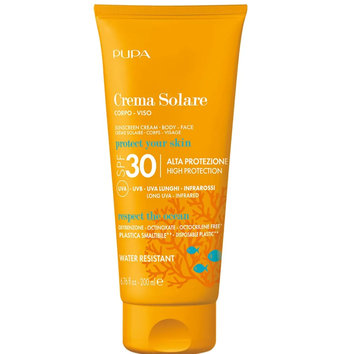 Pupa Crème Solaire Corps|Crème Solaire Visage|- Crème Solaire Corps Visage SPF 30 - 200 ml