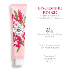 Roger & Gallet Soin Des Mains|- Gingembre Rouge - Crème Mains Bienfaisante 30ml