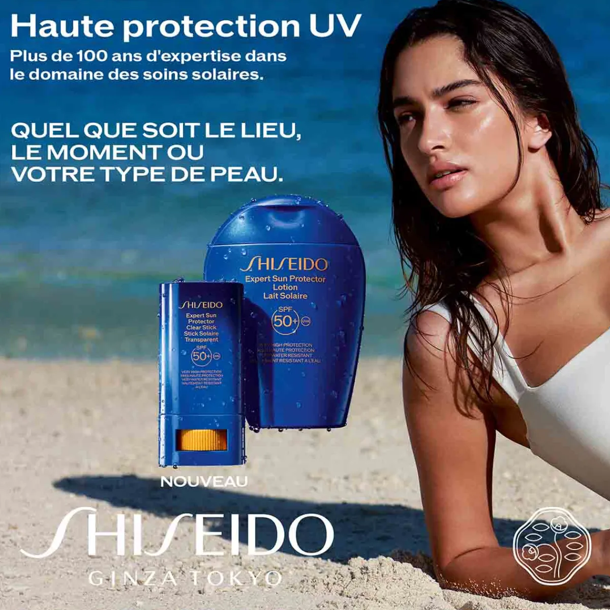 Shiseido Crème Solaire Visage|Protection Solaire|- Stick Solaire Transparent SPF 50+